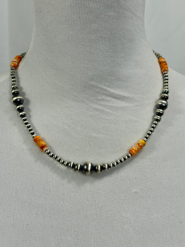 Spiny Oyster & Pearl Bead Necklace