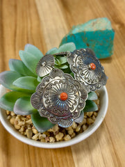 Sterling & Red Spiny Oyster Dangle Earrings