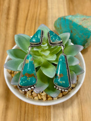Kingman 2 - Stone Turquoise Dangle Earrings
