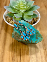 Kingman Turquoise Dangle Cluster Earrings