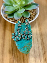 Kingman Turquoise Dangle Cluster Earrings