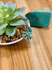Kingman Turquoise Half Cluster Earrings