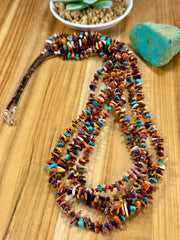 Four Strand Multi-Color Stone Beaded Necklace
