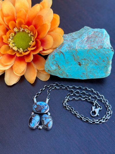 3 Stone Fixed Pendant Necklace