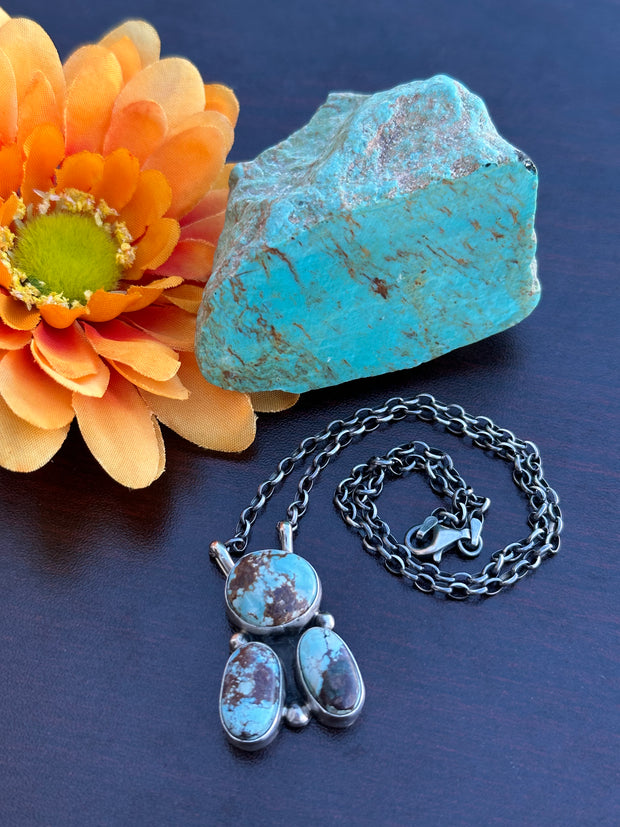 3 Stone Fixed Pendant Necklace