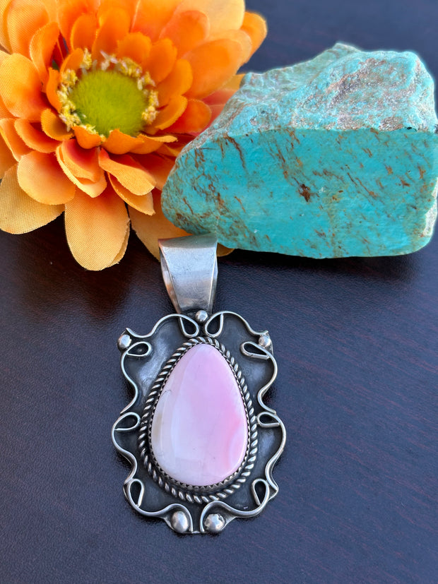 Pink Conch Teardrop Pendant