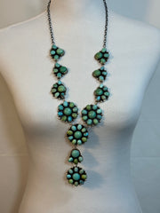 Carico Lake Turquoise Lariat Necklace and Earrings