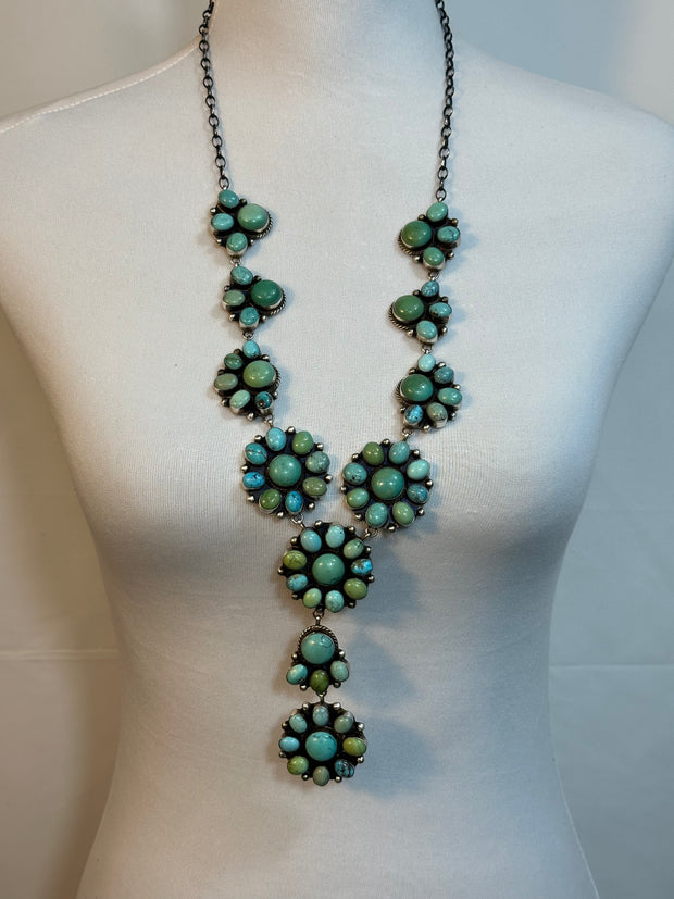 Carico Lake Turquoise Lariat Necklace and Earrings