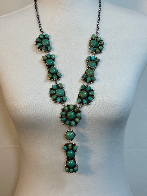 Carico Lake Turquoise Lariat Necklace and Earrings