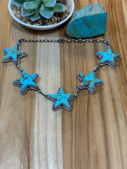 Kingman Turquoise Sterling Silver Star Choker