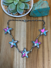 Cotton Candy Sterling Silver Star Choker