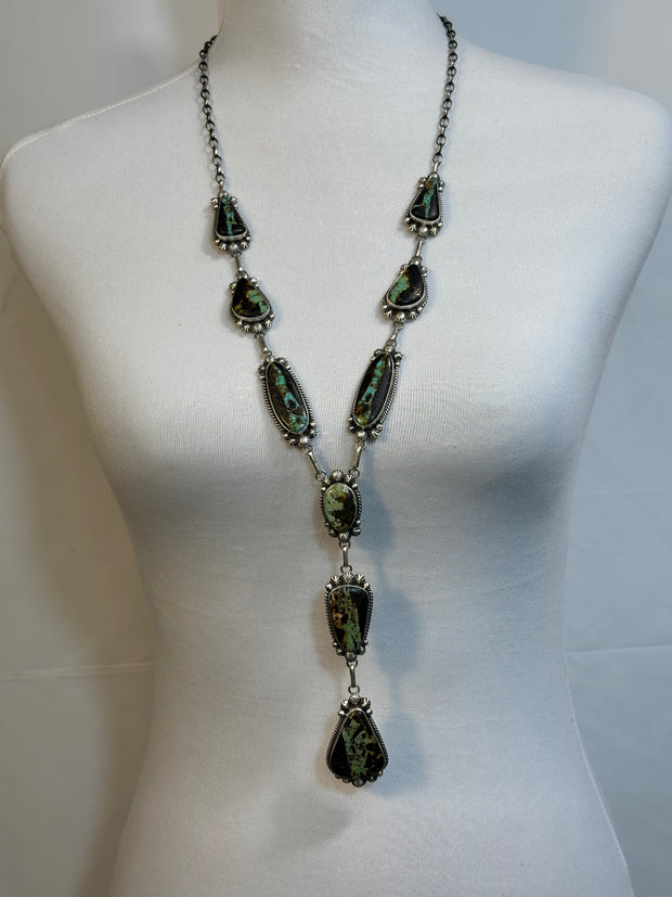 Black Jack Lariat Necklace and Earrings