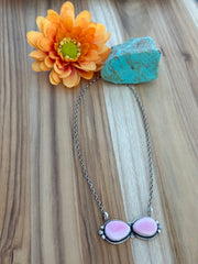 Pink Conch 2 Stone Necklace
