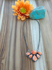 Orange Spiny Cluster Necklace