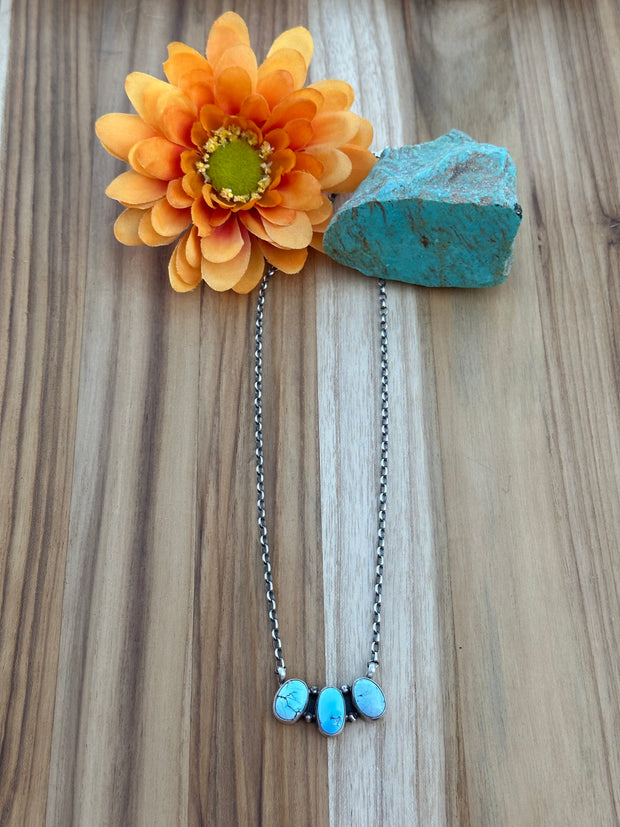 Golden Hills 3 Stone Necklace