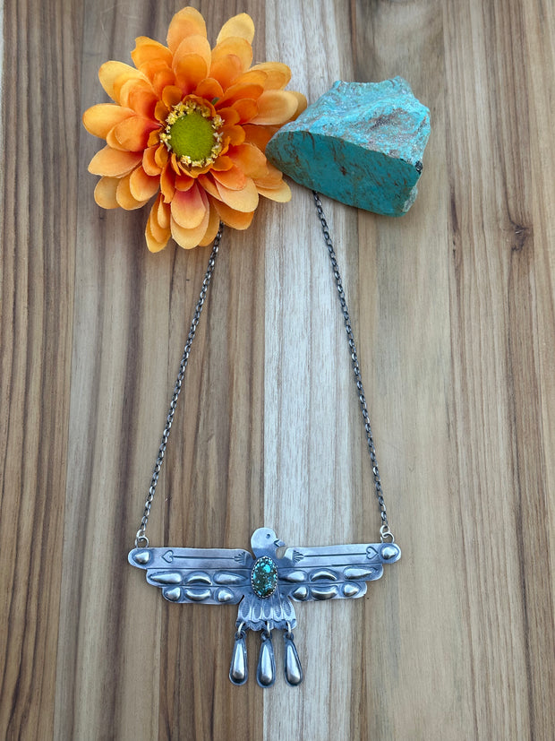 Hybrid Turquoise Bird Necklace