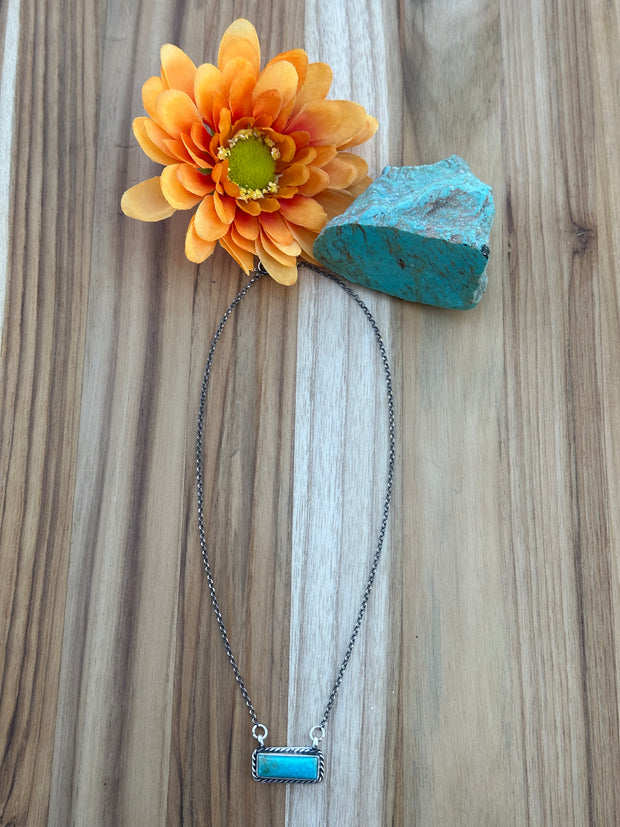 Kingman Turquoise Bar Necklace