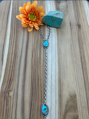 Turquoise 2 Stone Necklace