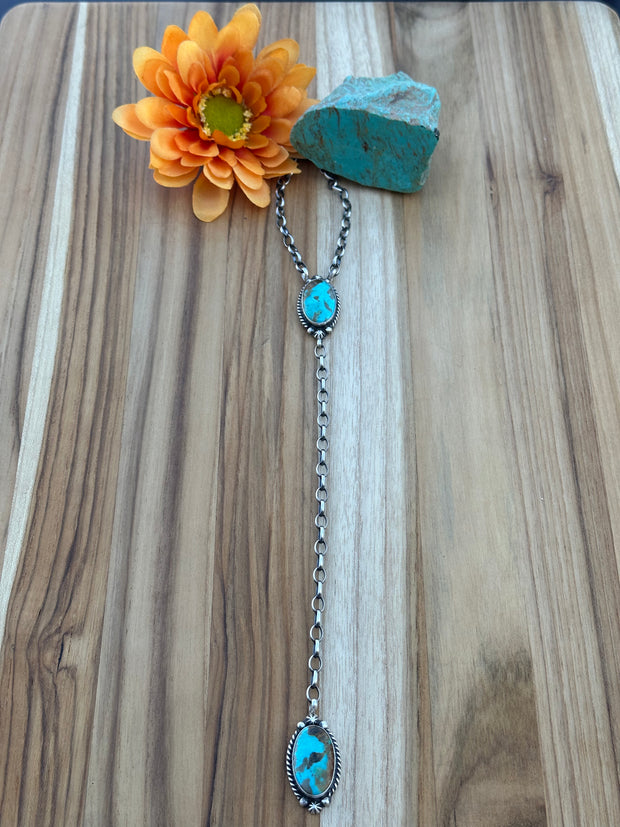 Turquoise 2 Stone Necklace