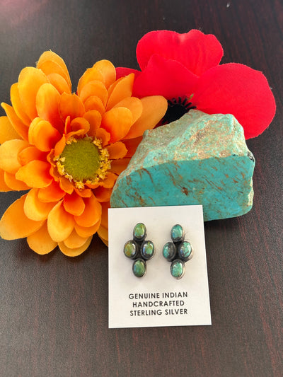Kingman Turquoise 4 Stone Earrings