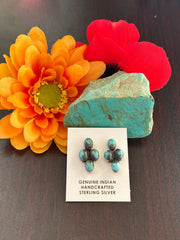 Kingman Turquoise 4 Stone Earrings