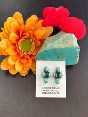 Kingman Turquoise 4 Stone Earrings
