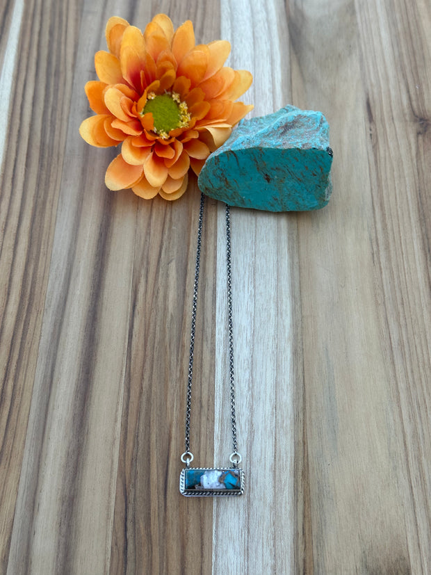 Kingman Turquoise Bar Necklace