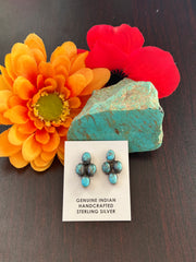 Kingman Turquoise 4 Stone Earrings