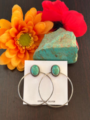 Kingman Turquoise Hoop Earrings
