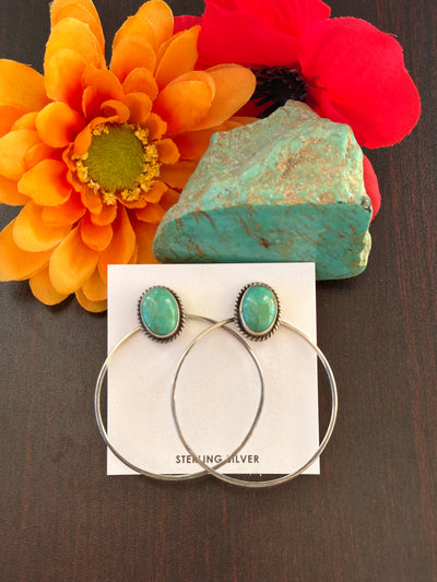 Kingman Turquoise Hoop Earrings