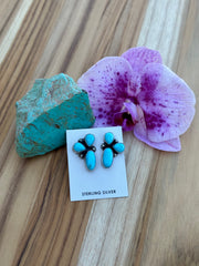 3 Stone Kingman Turquoise Earrings