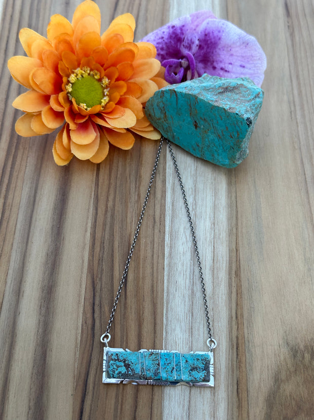 #8 Turquoise Bar Necklace