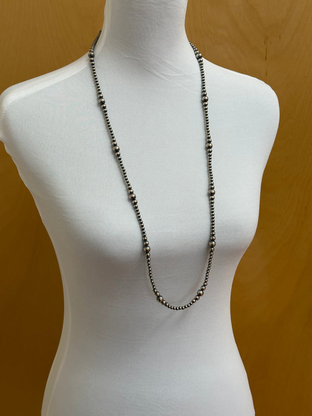 30" 3MM Navajo Style Pearl Necklace