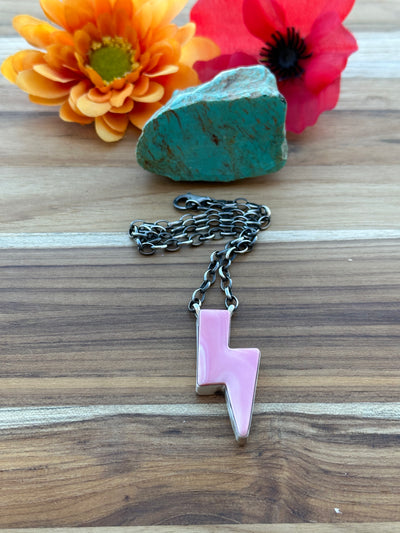 Pink Lightning Necklace