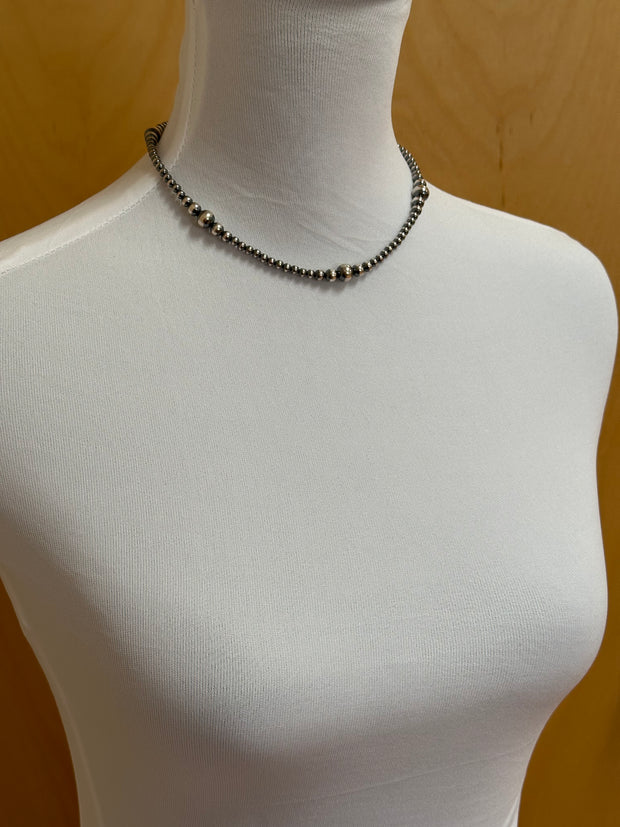 14" 4MM Navajo Style Pearl Necklace