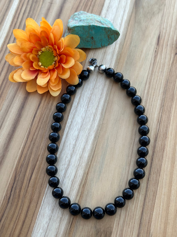 18" Black Onyx Pearl Necklace