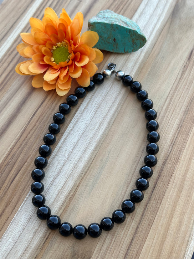 18" Black Onyx Pearl Necklace