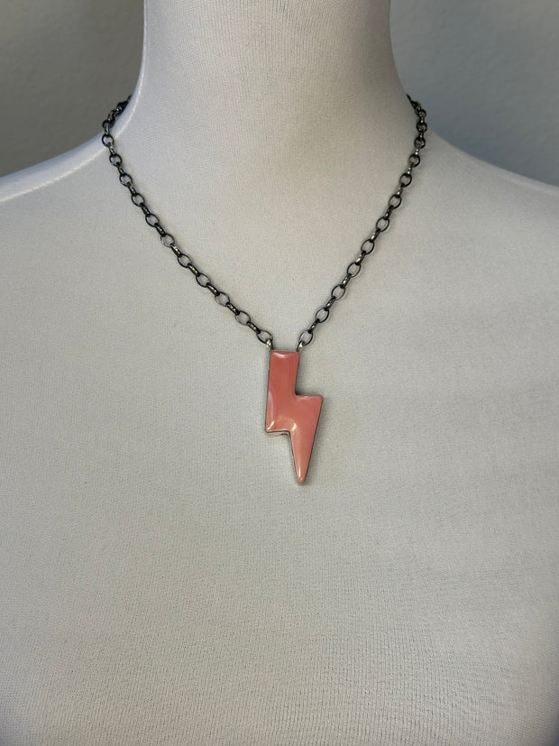 Pink Lightning Necklace