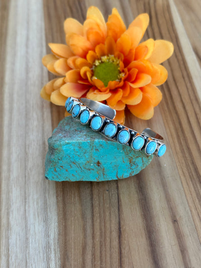 10 Stone Turquoise Cuff