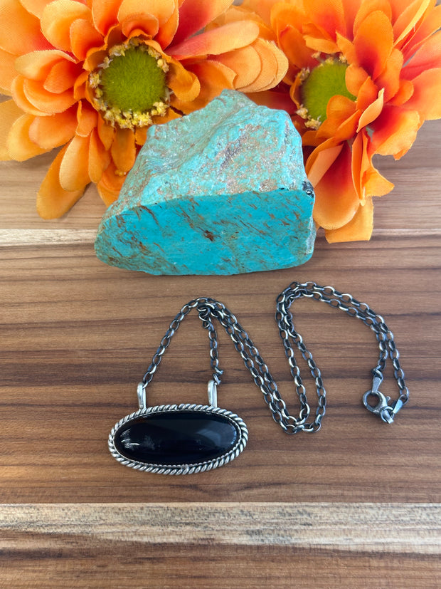 Black Oval Necklace