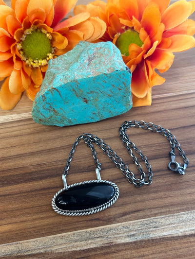 Black Oval Necklace