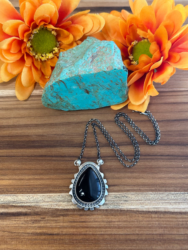 Black Teardrop Necklace