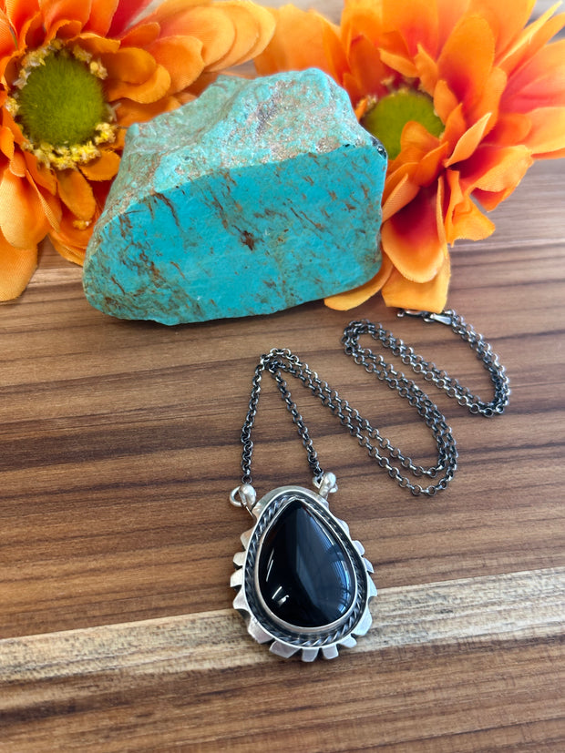 Black Teardrop Necklace