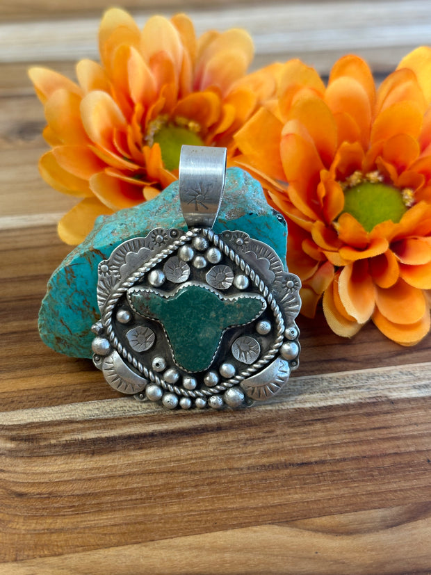 Turquoise Cow Pendant