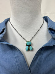3 Stone Spiny Fixed Pendant Necklace
