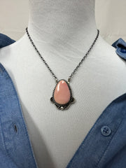 Pink Conch Teardrop Necklace