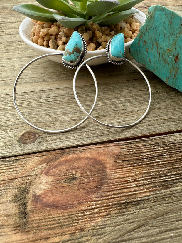 Kingman Turquoise Hoop Earrings