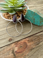 Purple Spiny Hoop Earrings