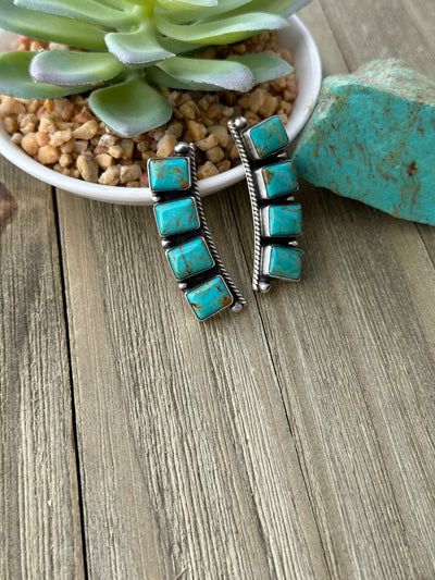 Kingman 4 Stone Square Earrings
