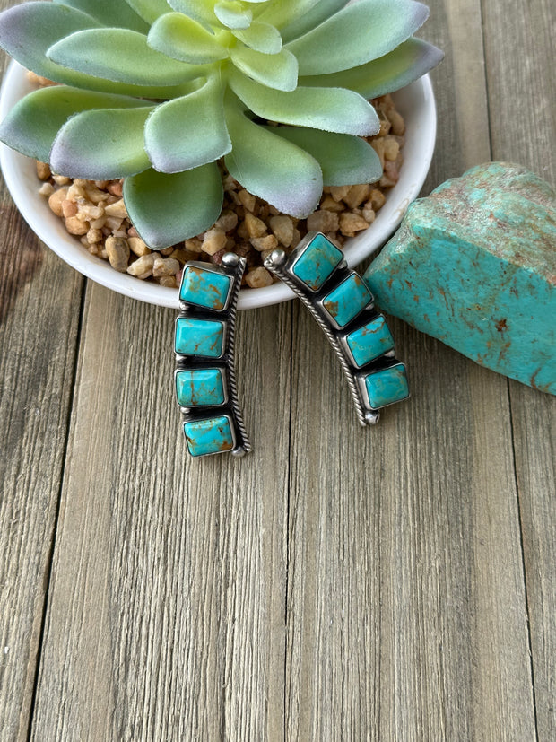 Kingman 4 Stone Square Earrings